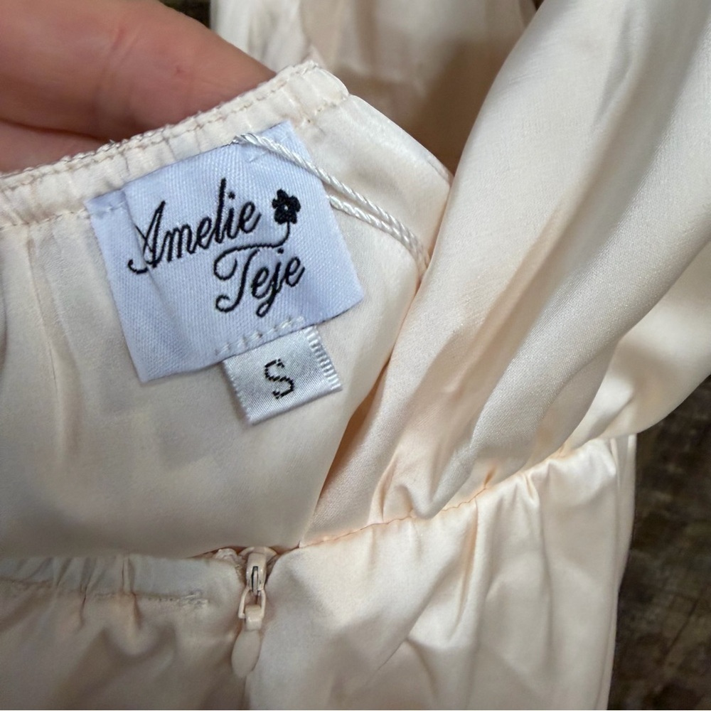 Amelie Teje Lilliana Sundress Mini Dress Ivory Cream Halter Neck Revolve S — image 7 of 8